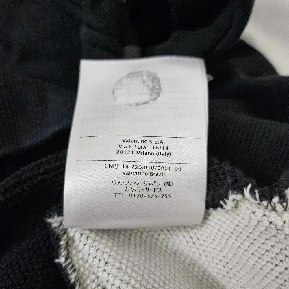 Valentino Jamie Reid Sweatshirt Mens Small Black Graphic Print Longline Pullover